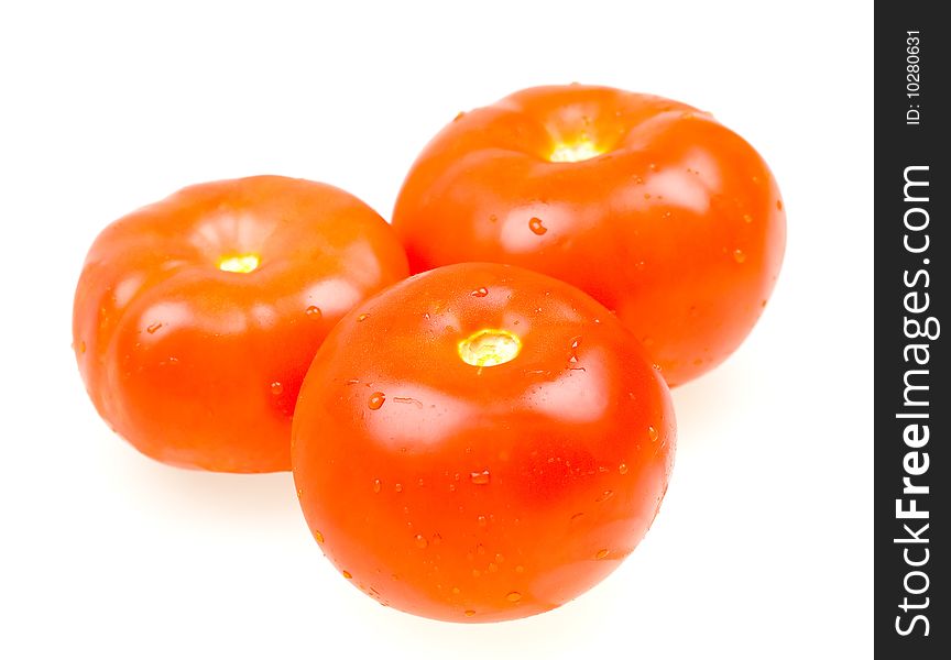 Fresh Tomatos Isolated On White