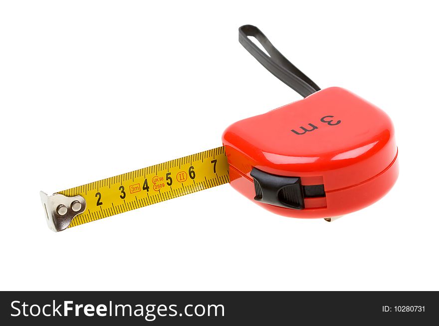 Red Tape Measure Isolated On White