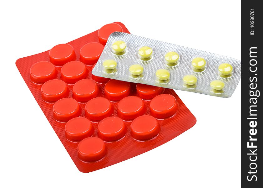 Close-up Medicaments Pills Isolated On White