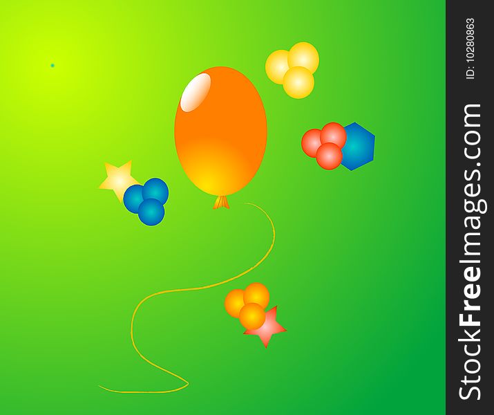 Abstract backgroud. Baloon and geometric figures