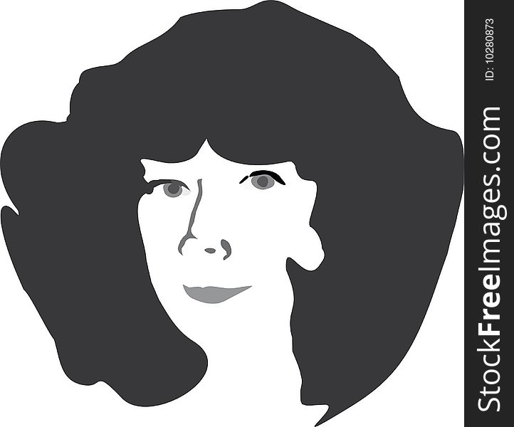 Vector image  a head of  woman
