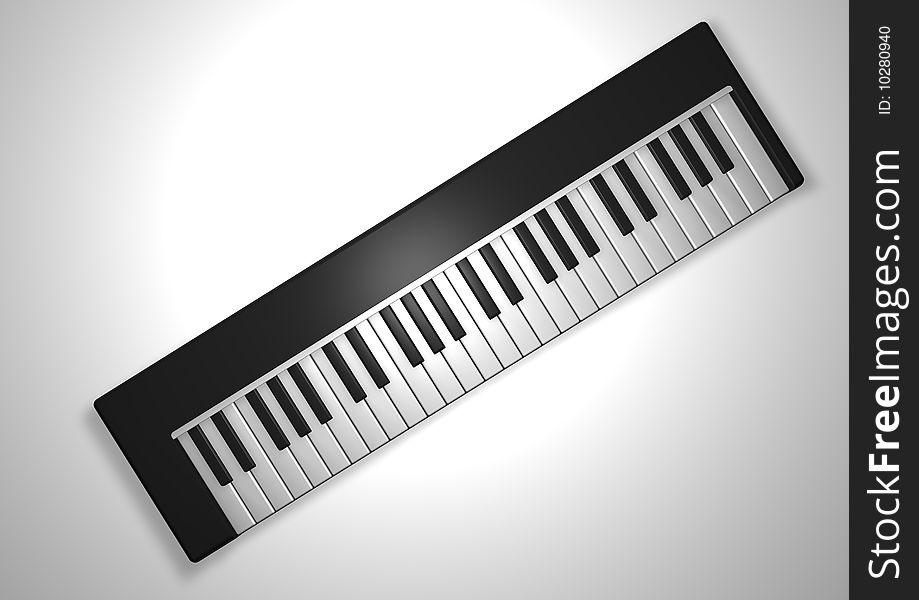 3d image of a midi keyboard.