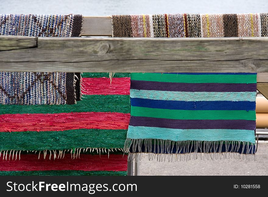 Photo of Hanging Clean Striped Rugs