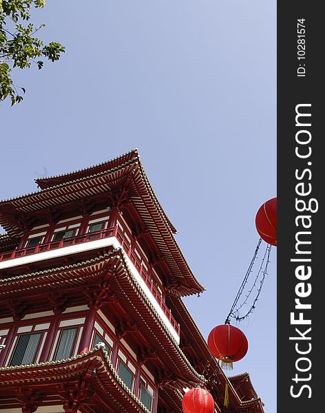 The Buddha Tooth Relic Temple and Museum situated in Chinatown, Singapore.  The Temple is dedicated to Maitreya Buddha and houses the relics of Buddha