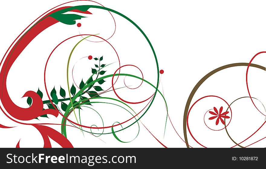 Red and green design ornament