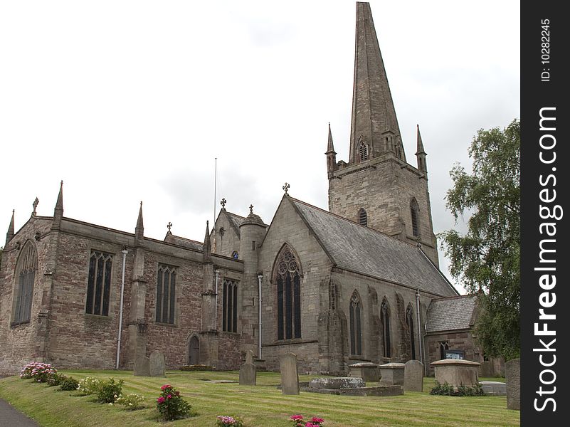The Front View of St Marys Church, Ross-on-Wye, Herefordshire, UK
