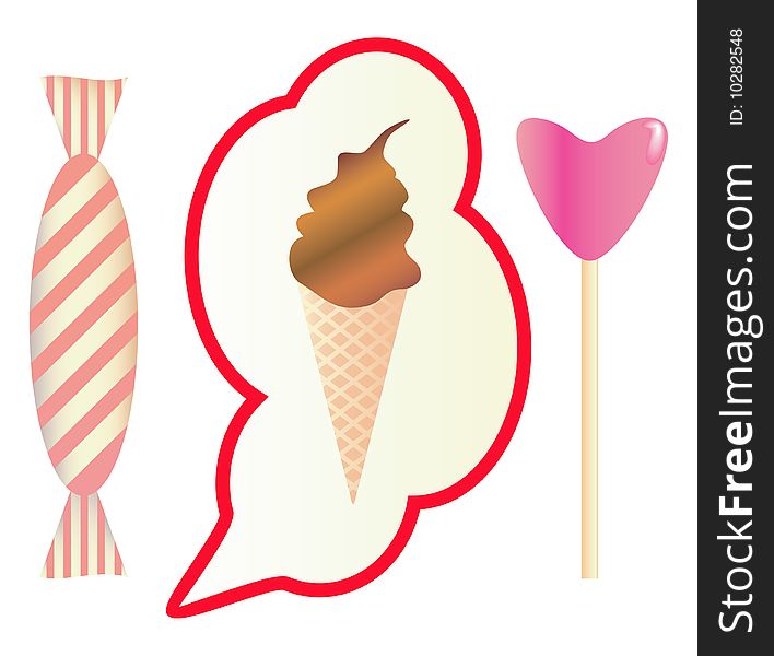 Icecream and sweets candy vector. Icecream and sweets candy vector.