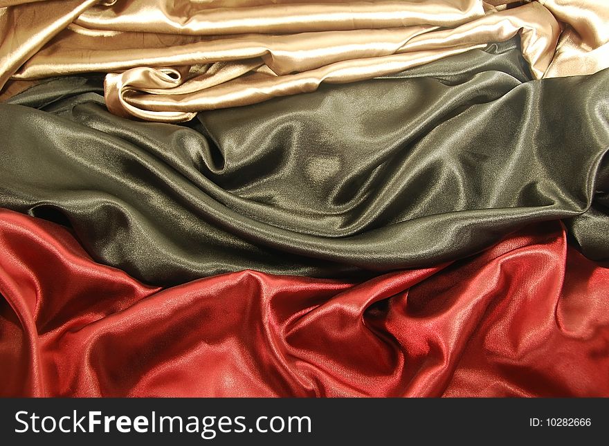 Beautiful soft and shiny colorful satin fabric. Beautiful soft and shiny colorful satin fabric