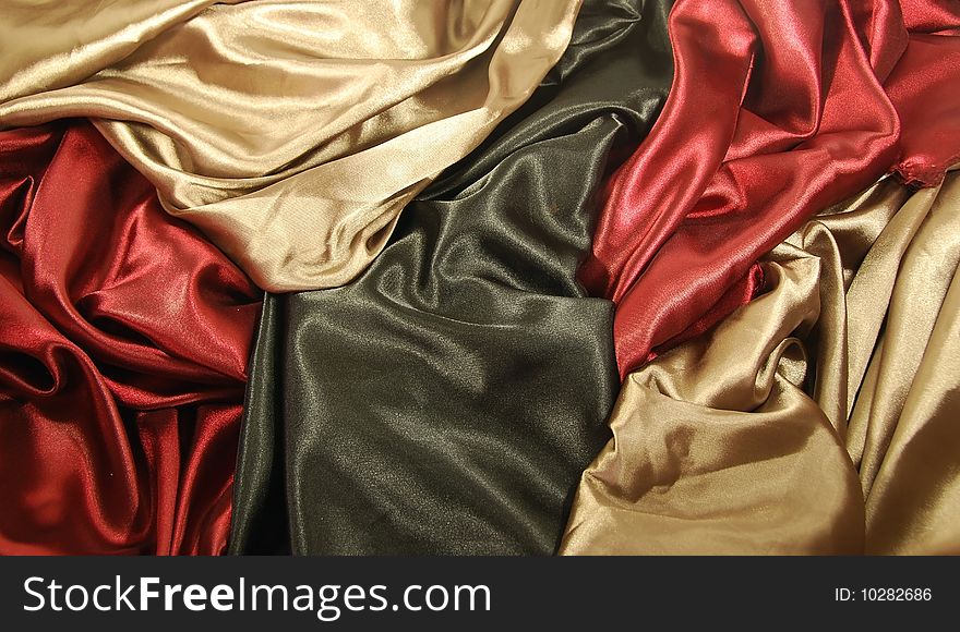 Black Red And Gold Satin