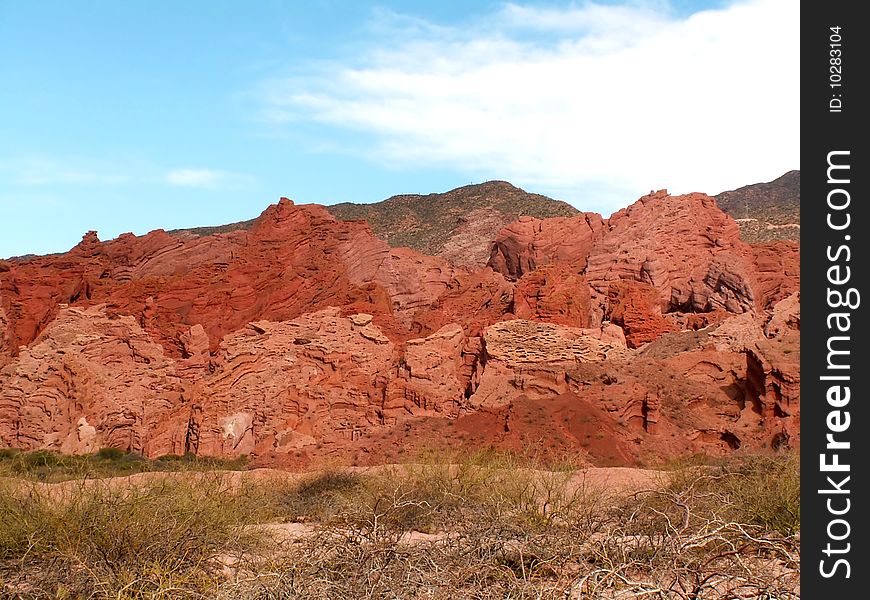 Red rocks in Quebrada de Cafayate, northern Argentina
