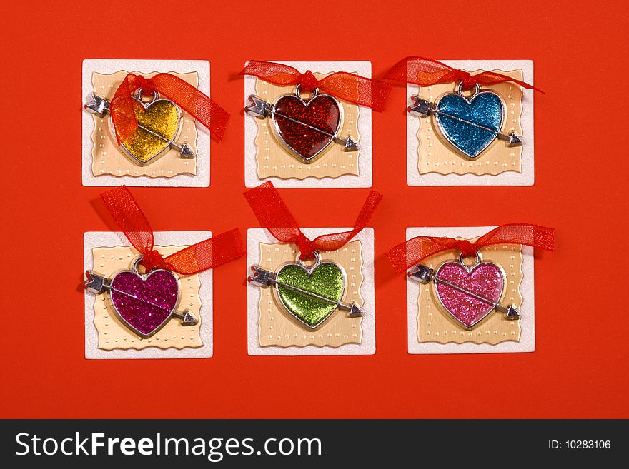 Symbols of love in form of hearts for holiday congratulation. Symbols of love in form of hearts for holiday congratulation