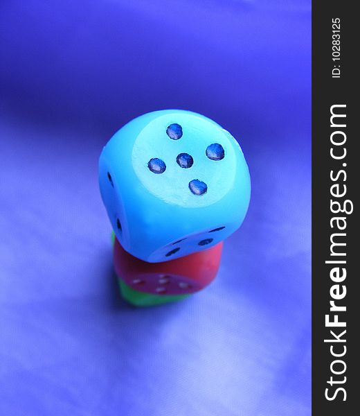 Game Cube in blue silk fabric