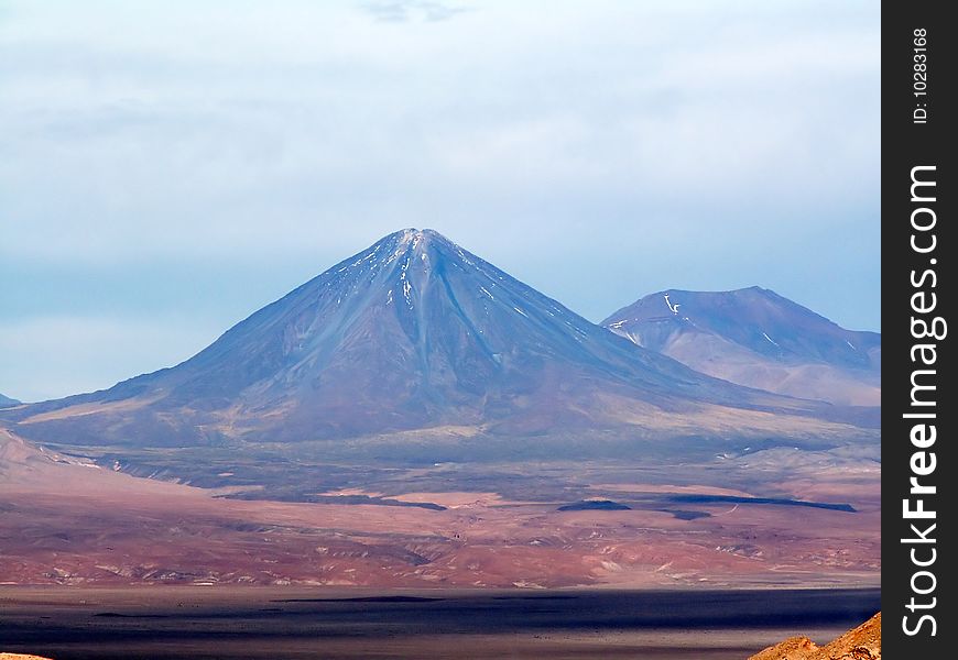 Volcano LicancÃ¡bur in Atacama Desert, Chile