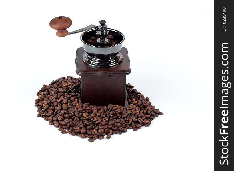 Coffee in the coffee grinders, coffee beans. Coffee in the coffee grinders, coffee beans