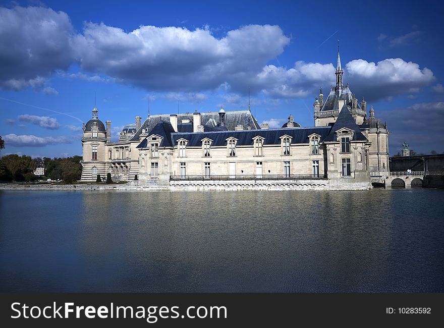 The domain of Chantilly with its castle. The domain of Chantilly with its castle