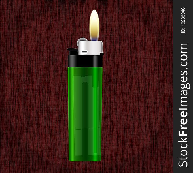 Computer generated illustration: realistic green lighter