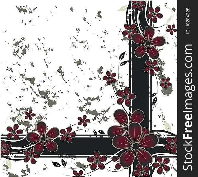 Nice flower grunge background. Vector illustration for your text