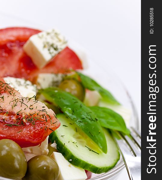 Mixed fresh salad with tomatoes.