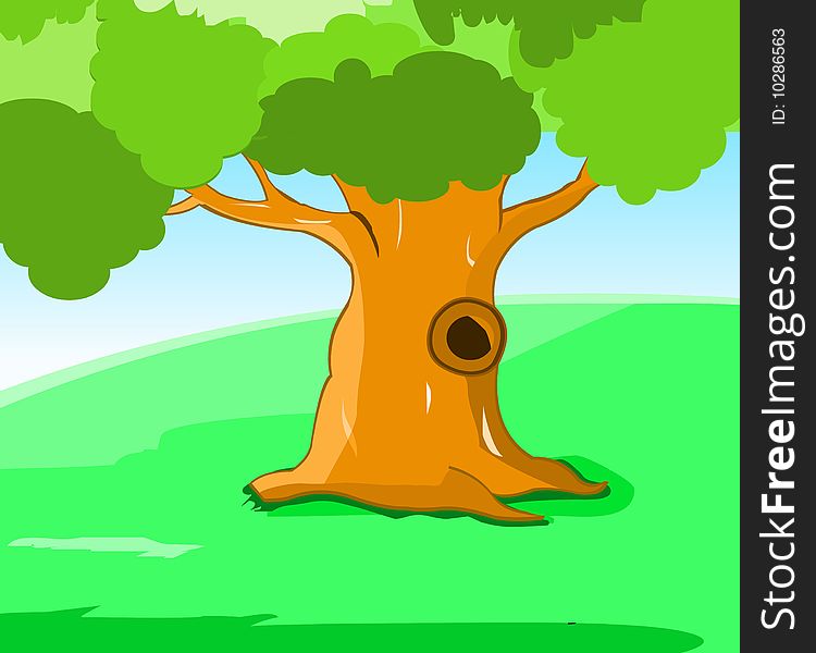 Nature tree background - green illustration