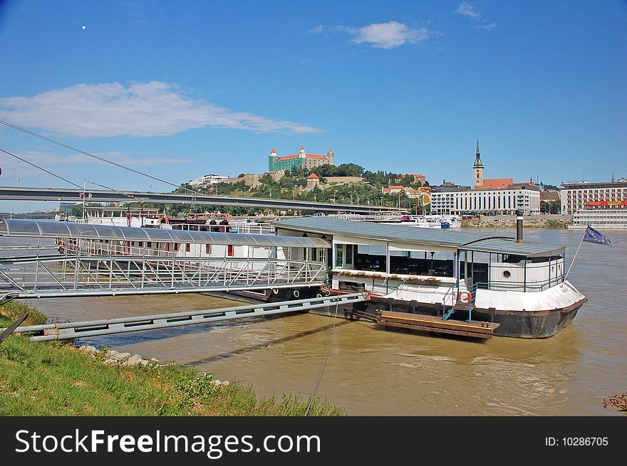 View on the city of Bratislava with Danube