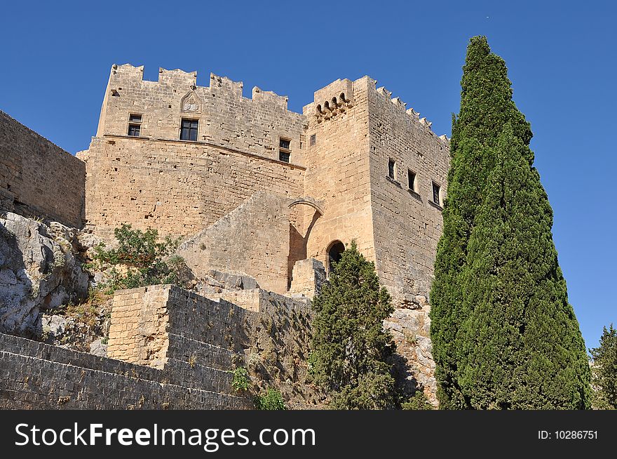 Maltese Fortress In Lindos,Rhodes