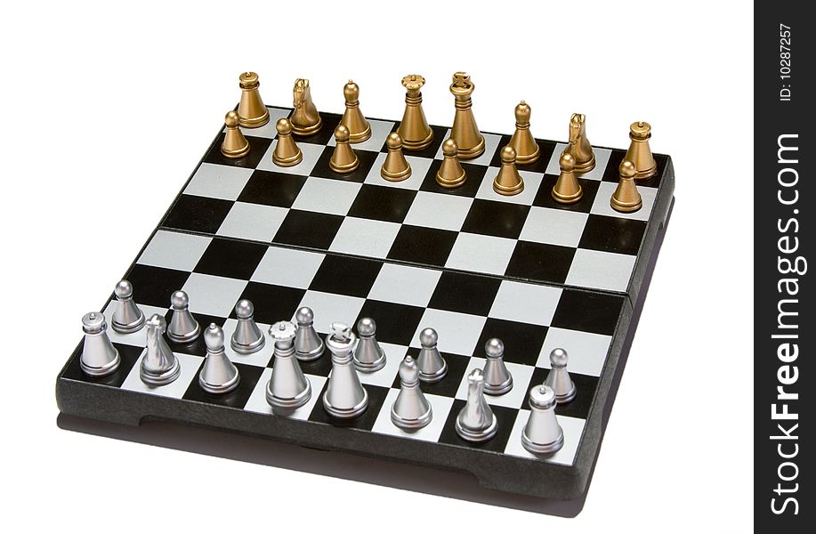 Small chess on white background