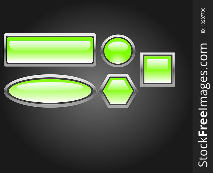 Green buttons for web on grey background. Green buttons for web on grey background