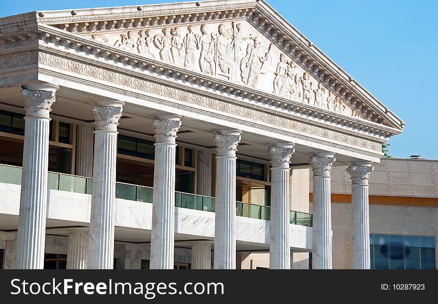 An old Roman style building with columns in Dubai. An old Roman style building with columns in Dubai