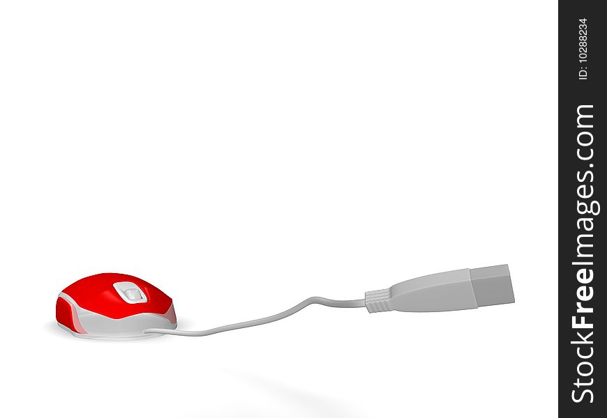 Illustration in 3d of a usb mouse