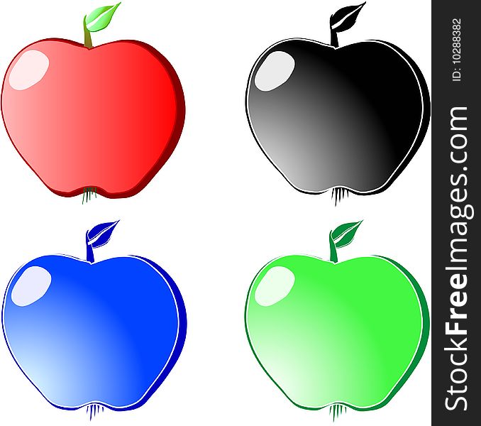 Four color apples . web icons