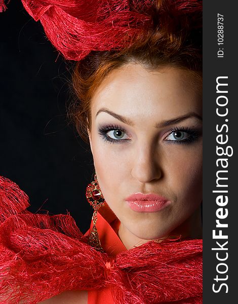 Beautiful Red Fashion Model