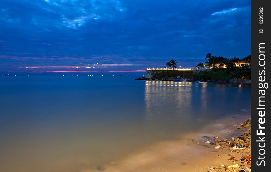 Nightly lights and the seascape