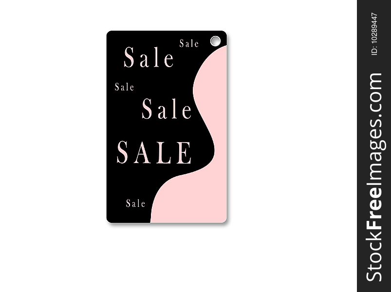 Sale card on black and pink