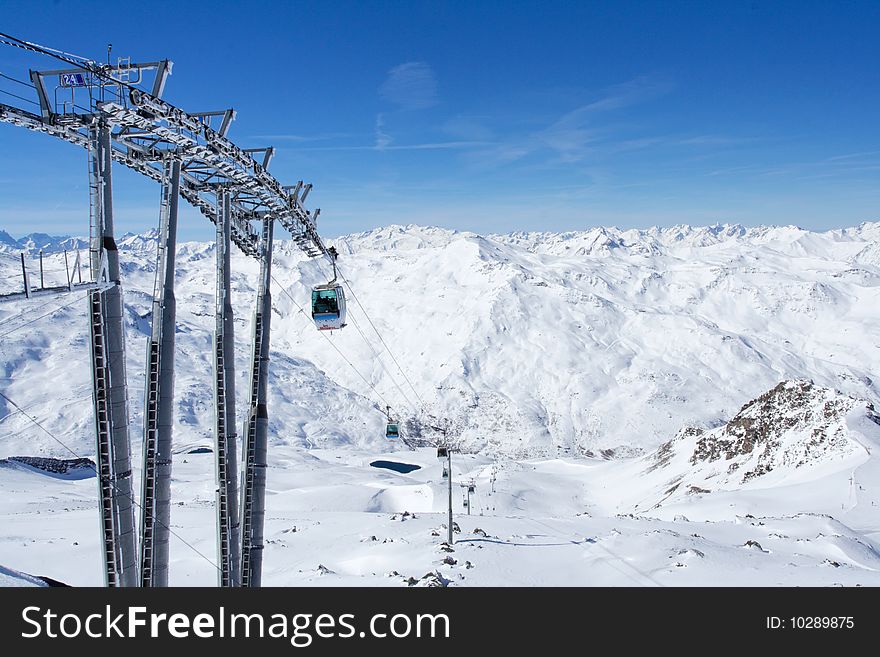 Cable car in Franch alps. Cable car in Franch alps