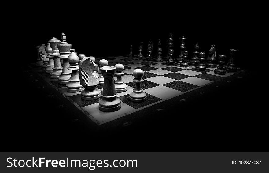 Black And White, Chess, Board Game, Chessboard