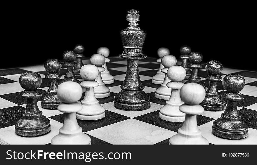 Games, Chess, Indoor Games And Sports, Black And White