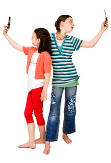 Two Girls Photo Messaging Royalty Free Stock Photos Two Girls Photo Messaging Royalty Free Stock Photos