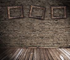 Old Grunge Interior With Blank Frames Royalty Free Stock Photography Old Grunge Interior With Blank Frames Royalty Free Stock Photography