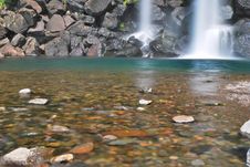 Low Shot Of Majestic Waterfall Royalty Free Stock Photos Low Shot Of Majestic Waterfall Royalty Free Stock Photos