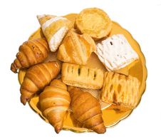 The Plate With Croissants Stock Photography The Plate With Croissants Stock Photography