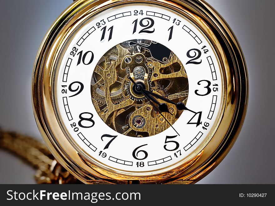 Very old and beautiful pocket clock in gold