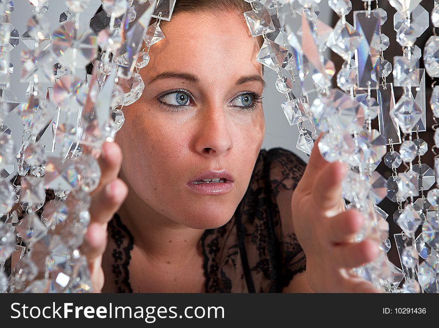 Young Attractive Woman Portrait With Glitter