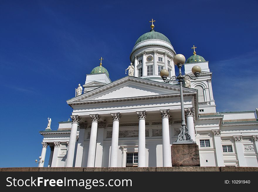 Helsinki Cathedral With A Lamp