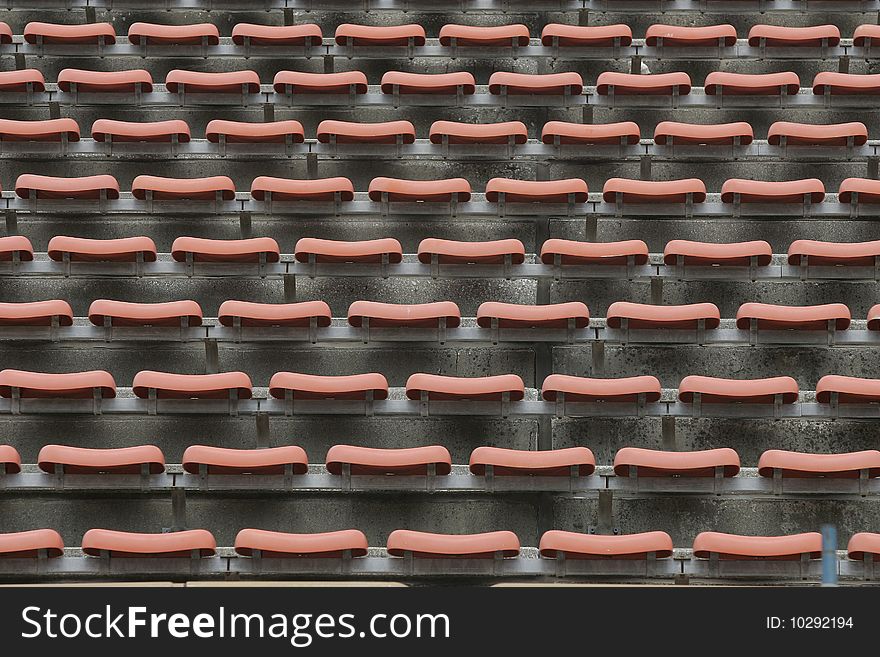 A field of empty stadium seats.