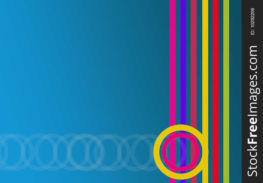 Purple, yellow, red and green lines over blue background. Colors illustration. vivid image. Purple, yellow, red and green lines over blue background. Colors illustration. vivid image