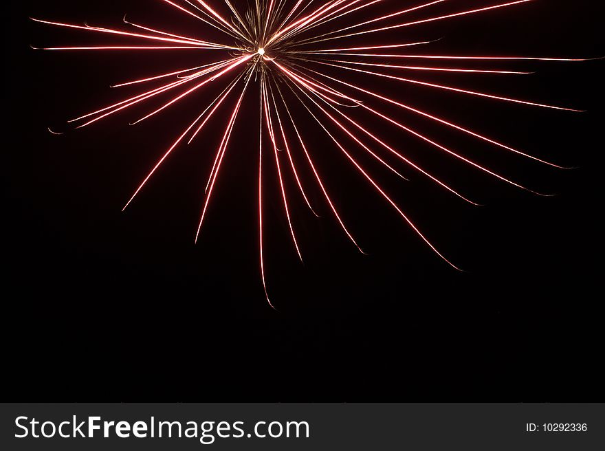 Firework against the night sky. Firework against the night sky