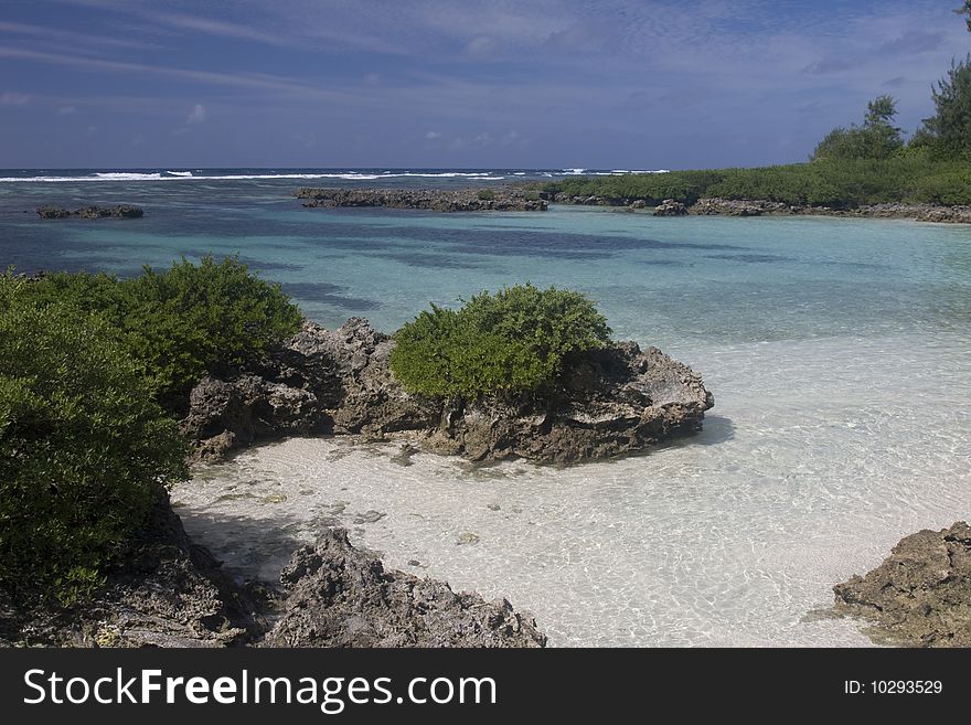 Crystal clear tropical waters with coral outcrops. Crystal clear tropical waters with coral outcrops