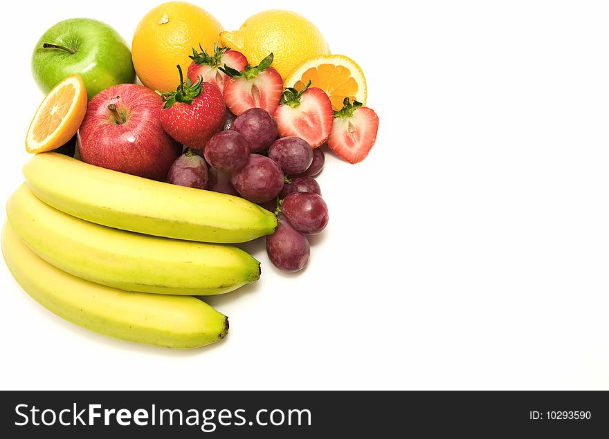 Fresh fruits isolated in white. Fresh fruits isolated in white
