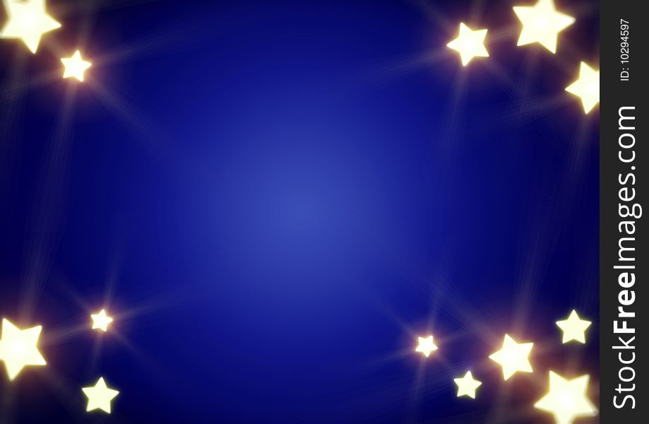 Bright shone stars on darkly dark blue background