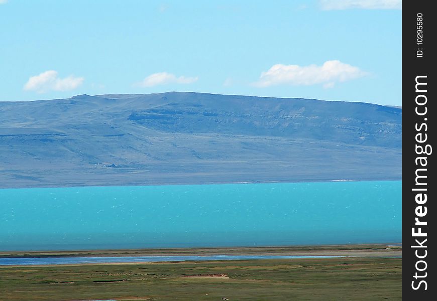 Turquoise blue Lago Argentino, southern Argentina